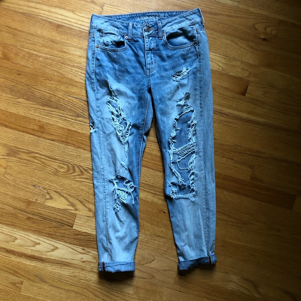 American Eagle Ripped Boyfriend Jeans
